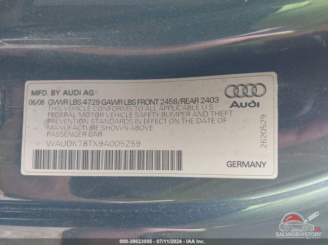 WAUDK78TX9A005259 2009 AUDI A5 photo no. 9