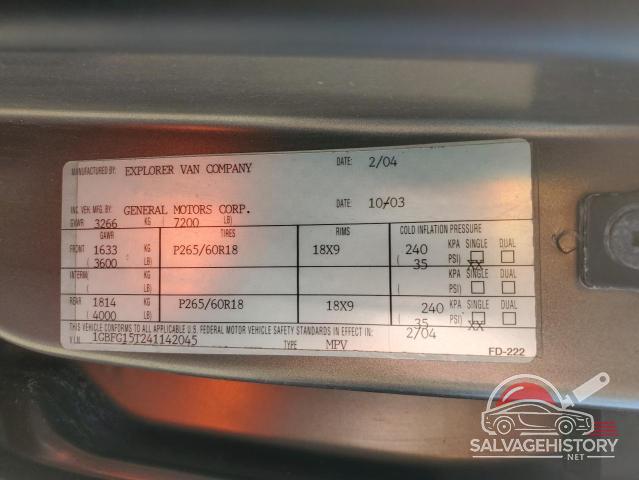 1GBFG15T241142045 2004 CHEVROLET EXPRESS photo no. 13