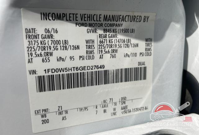 1FD0W5HT6GED27649 2016 FORD F550 photo no. 10