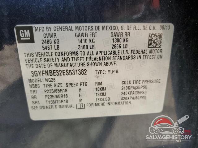 3GYFNBE32ES531382 2014 CADILLAC SRX photo no. 12