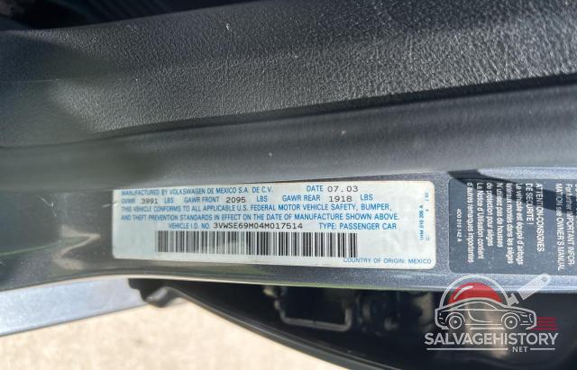 3VWSE69M04M017514 2004 VOLKSWAGEN JETTA photo no. 10