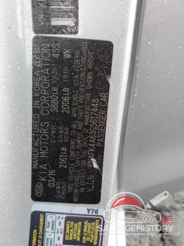 KNAFK4A63G5617448 2016 KIA FORTE photo no. 12