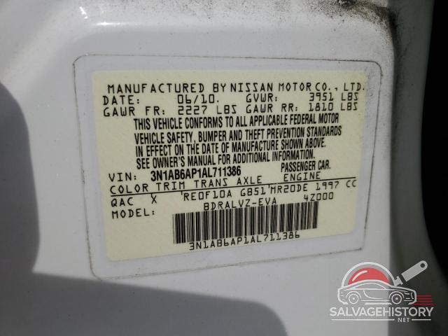 3N1AB6AP1AL711386 2010 NISSAN SENTRA photo no. 12