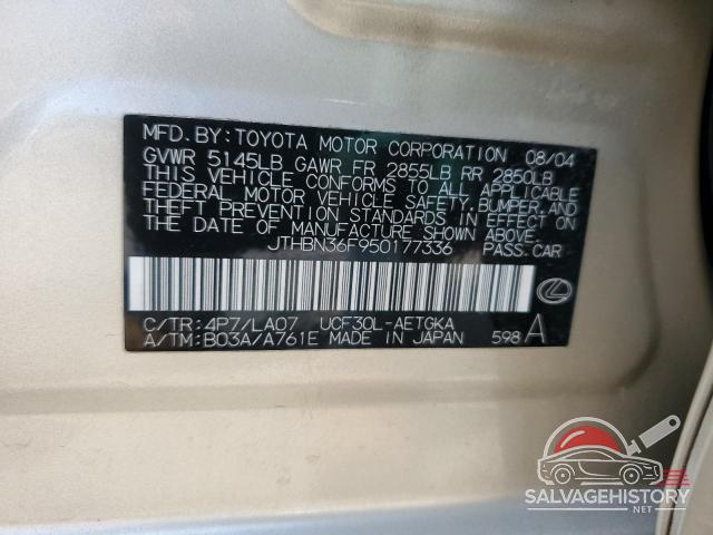 JTHBN36F950177336 2005 LEXUS LS430 photo no. 12