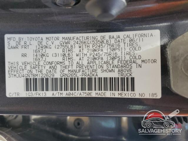 3TMJU4GN7BM122629 2011 TOYOTA TACOMA photo no. 12