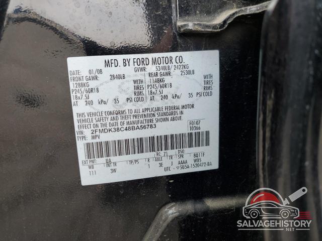 2FMDK38C48BA56783 2008 FORD EDGE photo no. 12
