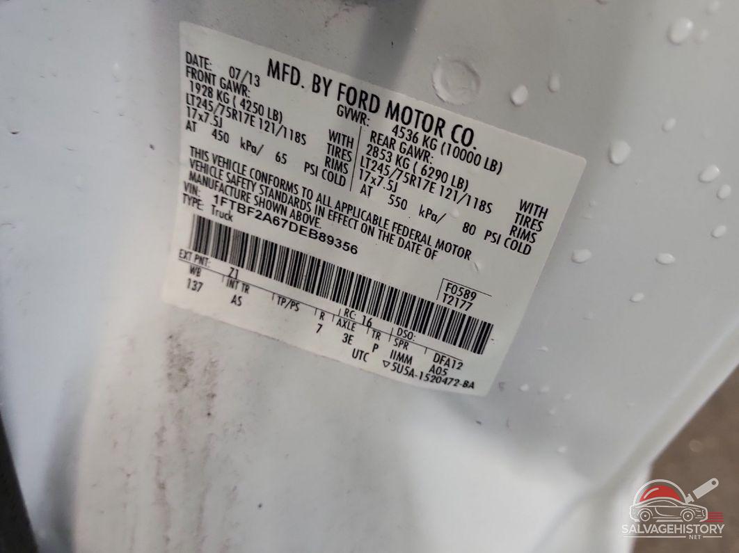 1FTBF2A67DEB89356 2013 FORD F-250 photo no. 6