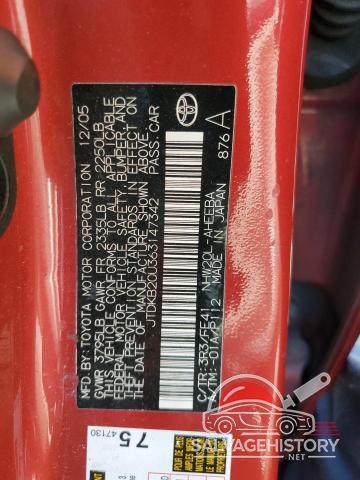 JTDKB20U363147342 2006 TOYOTA PRIUS photo no. 12