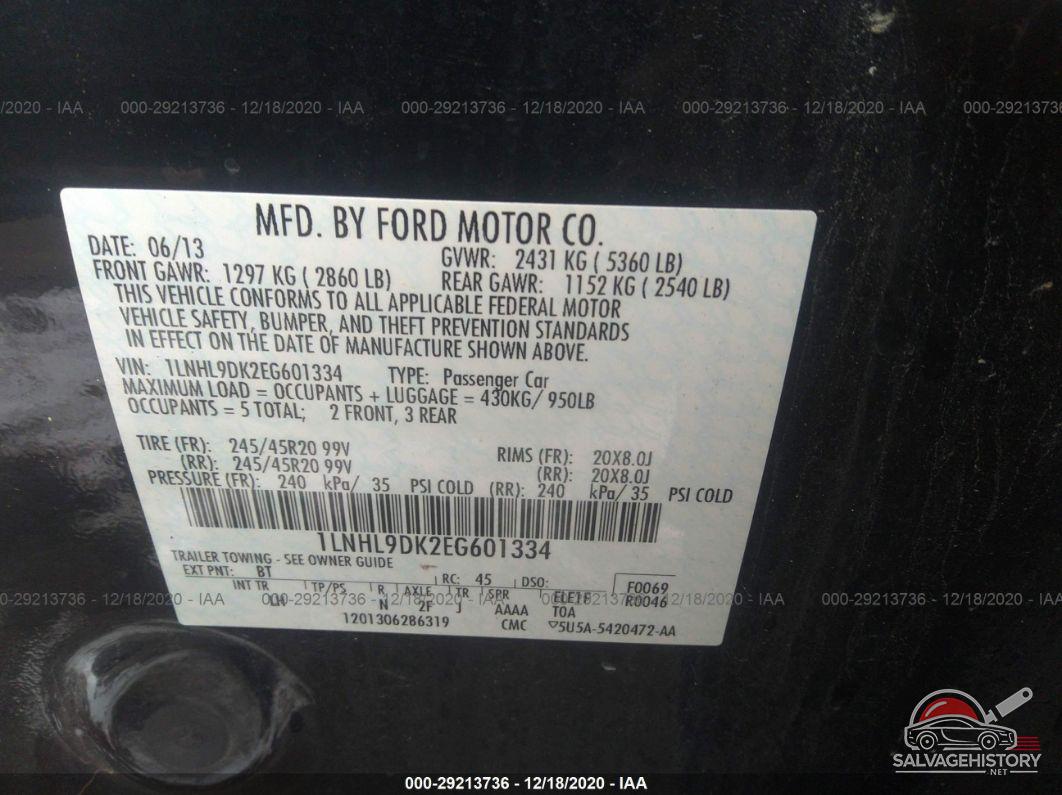 1LNHL9DK2EG601334 2014 LINCOLN MKS photo no. 9