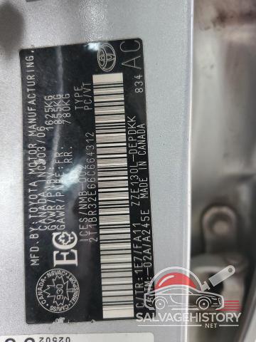 2T1BR32E66C664312 2006 TOYOTA COROLLA photo no. 12