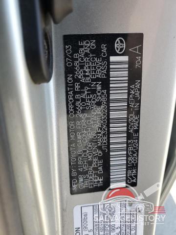 JTDBE32K030239854 2003 TOYOTA CAMRY photo no. 12