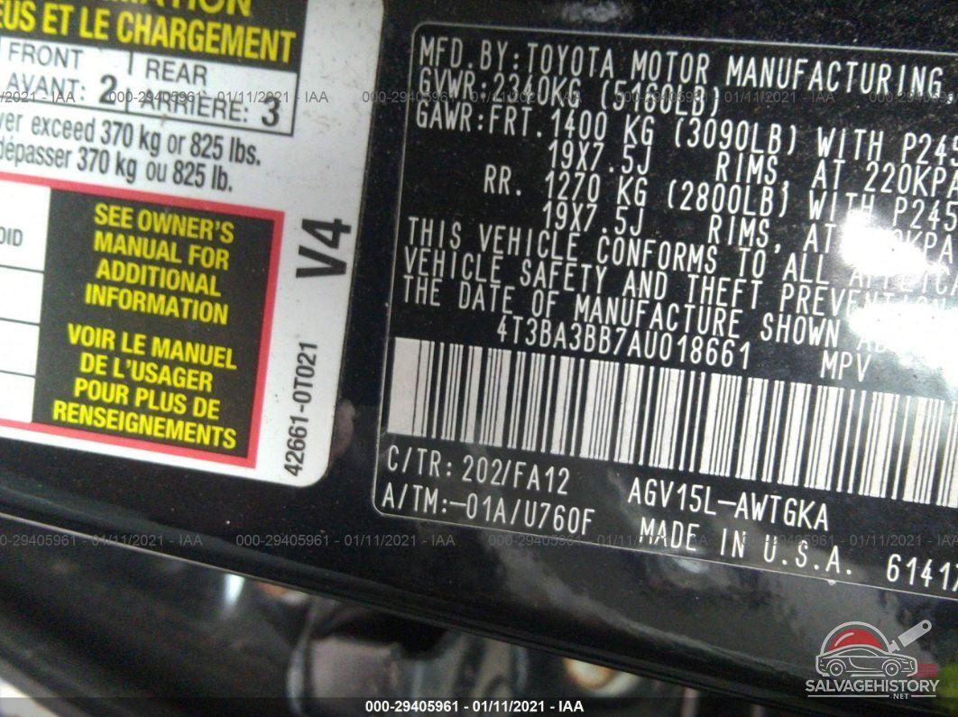 4T3BA3BB7AU018661 2010 TOYOTA VENZA photo no. 9