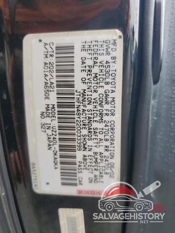 JTHFN48Y220033399 2002 LEXUS SC430 photo no. 12