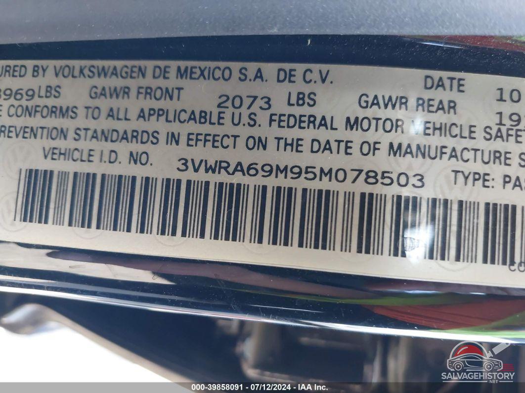 3VWRA69M95M078503 2005 VOLKSWAGEN JETTA photo no. 9