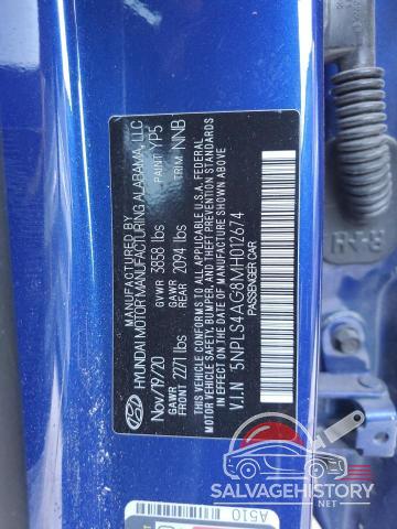 5NPLS4AG8MH012674 2021 HYUNDAI ELANTRA photo no. 12
