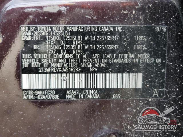2T3WFREVXJW516283 2018 TOYOTA RAV4 photo no. 12