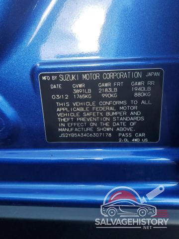 JS2YB5A34C6307178 2012 SUZUKI SX4 photo no. 13