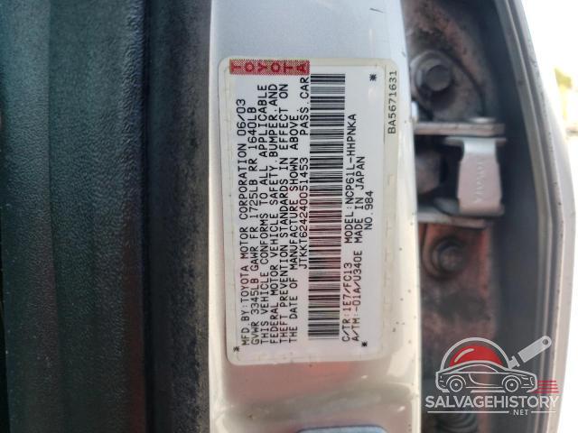 JTKKT624240051453 2004 TOYOTA SCION photo no. 12