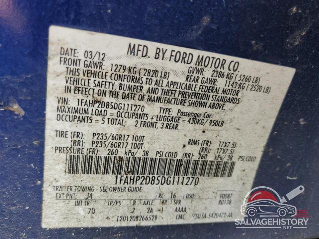 1FAHP2D85DG111270 2013 FORD TAURUS photo no. 13