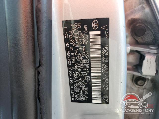 JTDBT4K31BL004221 2011 TOYOTA YARIS photo no. 12