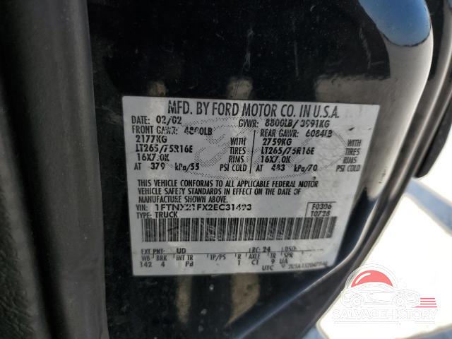 1FTNX21FX2EC31493 2002 FORD F250 photo no. 12