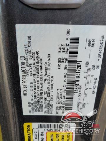 1FA6P8TH1K5172071 2019 FORD ALL Models photo no. 12