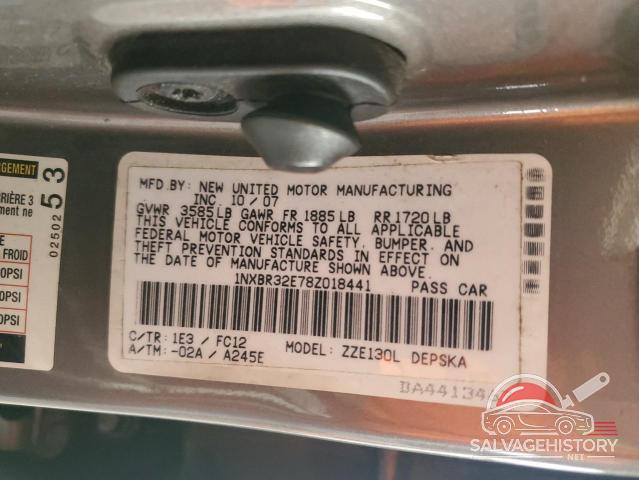 1NXBR32E78Z018441 2008 TOYOTA COROLLA photo no. 12