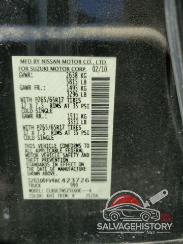 5Z61D0FV4AC423726 2010 SUZUKI EQUATOR photo no. 12