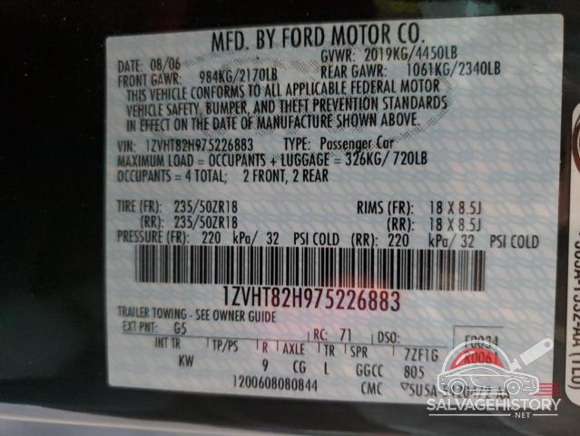 1ZVHT82H975226883 2007 FORD MUSTANG photo no. 13