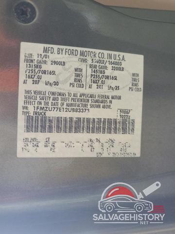 1FMZU77E12UB83373 2002 FORD EXPLORER photo no. 12