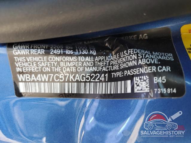 WBA4W7C57KAG52241 2019 BMW 4 SERIES photo no. 12