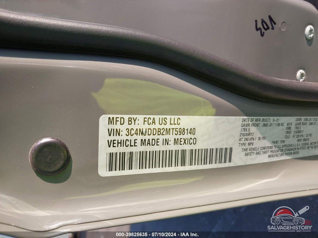 3C4NJDDB2MT598140 2021 JEEP COMPASS photo no. 9