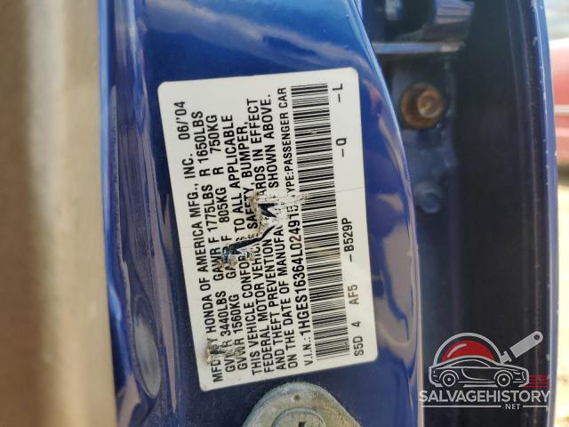 1HGES16364L024915 2004 HONDA CIVIC photo no. 12