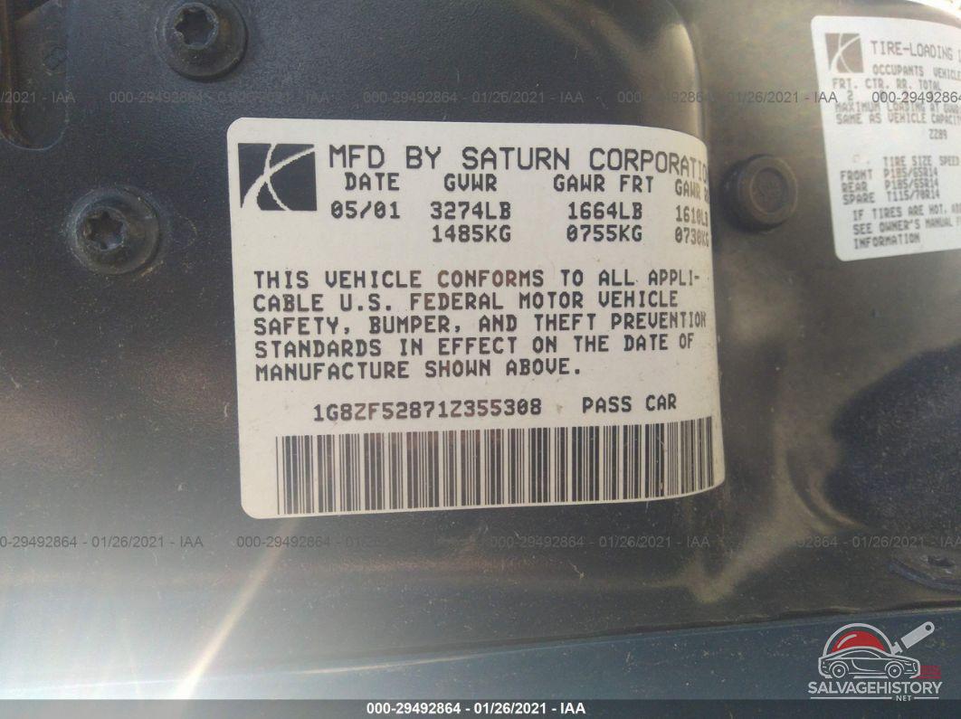 1G8ZF52871Z355308 2001 SATURN SL photo no. 9