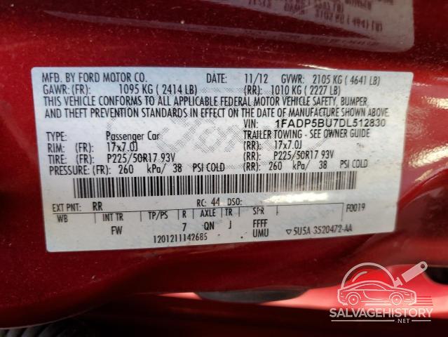 1FADP5BU7DL512830 2013 FORD CMAX photo no. 12