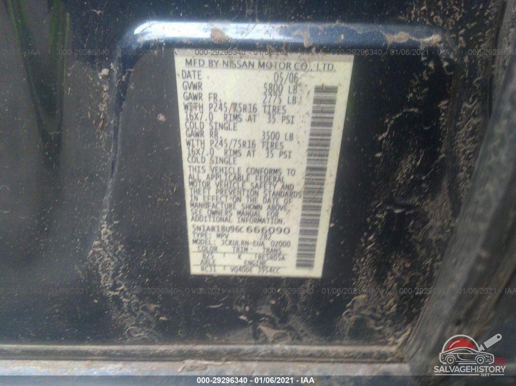 5N1AR18U96C666090 2006 NISSAN PATHFINDER photo no. 9
