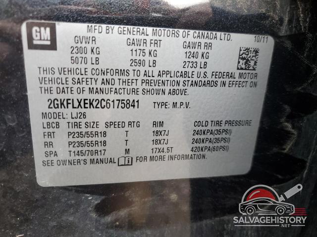2GKFLXEK2C6175841 2012 GMC TERRAIN photo no. 13