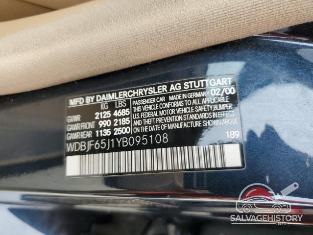 WDBJF65J1YB095108 2000 MERCEDES-BENZ E-CLASS photo no. 12