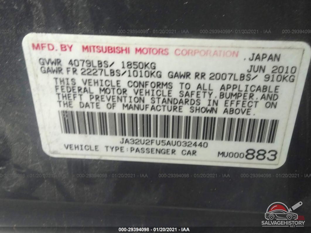JA32U2FU5AU032440 2010 MITSUBISHI LANCER photo no. 9