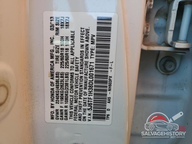 5J6TF1H38DL001671 2013 HONDA CROSSTOUR photo no. 12