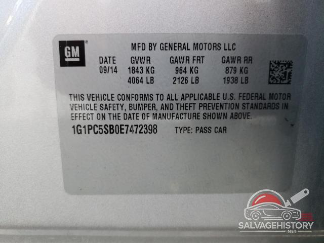 1G1PC5SB0E7472398 2014 CHEVROLET CRUZE photo no. 12