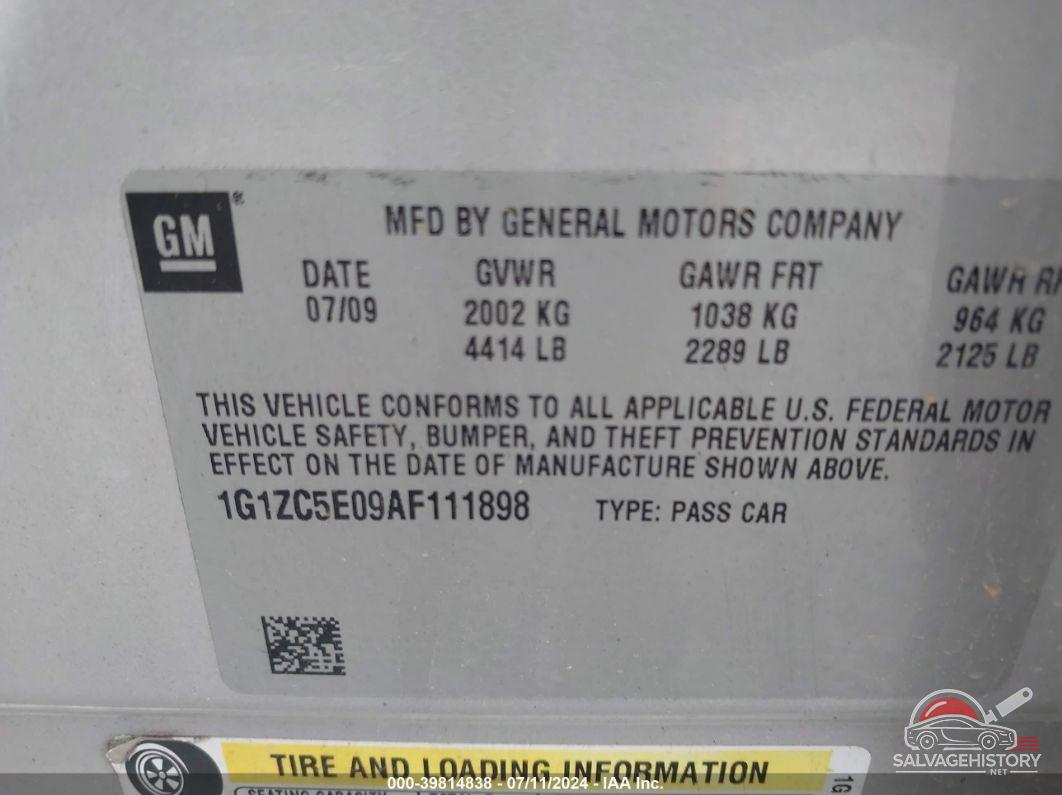 1G1ZC5E09AF111898 2010 CHEVROLET MALIBU photo no. 9