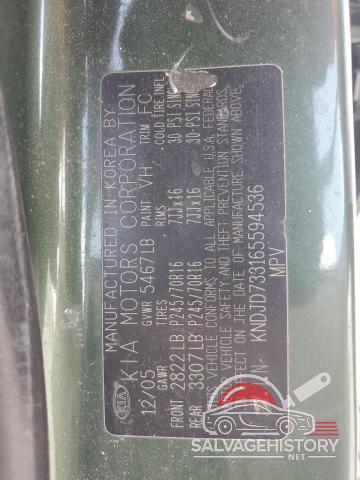 KNDJD733165594536 2006 KIA SORENTO photo no. 14