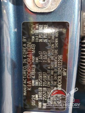 KNDCR3L11R5112296 2024 KIA NIRO WIND photo no. 14