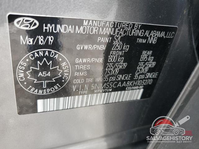 5NMS5CAA8KH103270 2019 HYUNDAI SANTA FE photo no. 14