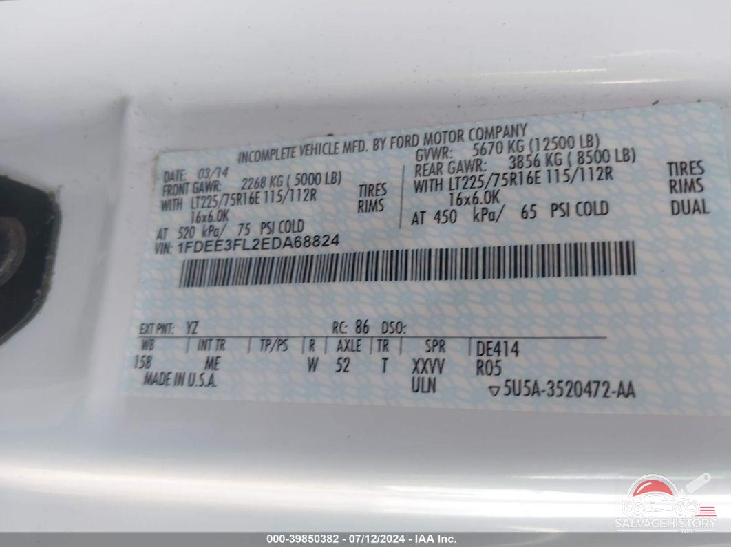 1FDEE3FL2EDA68824 2014 FORD E-350 CUTAWAY photo no. 8