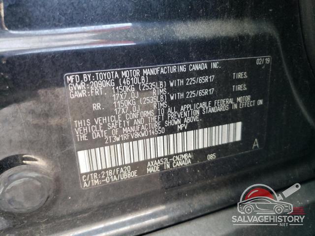 2T3W1RFV8KW014550 2019 TOYOTA RAV4 photo no. 13