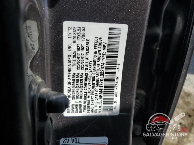 5J6RM4H72DL022374 2013 HONDA CRV photo no. 13