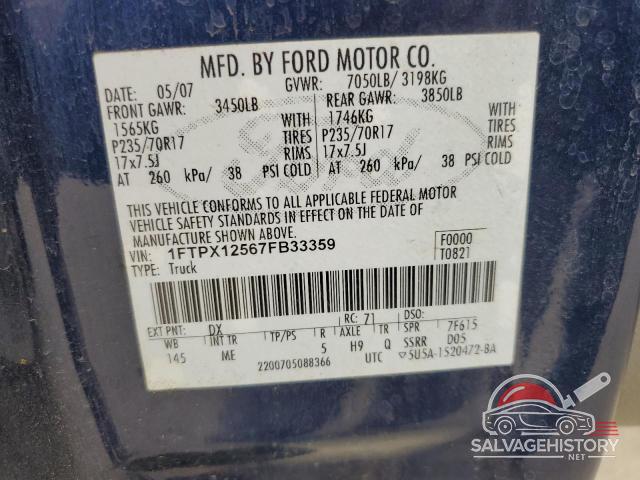 1FTPX12567FB33359 2007 FORD All Models photo no. 12