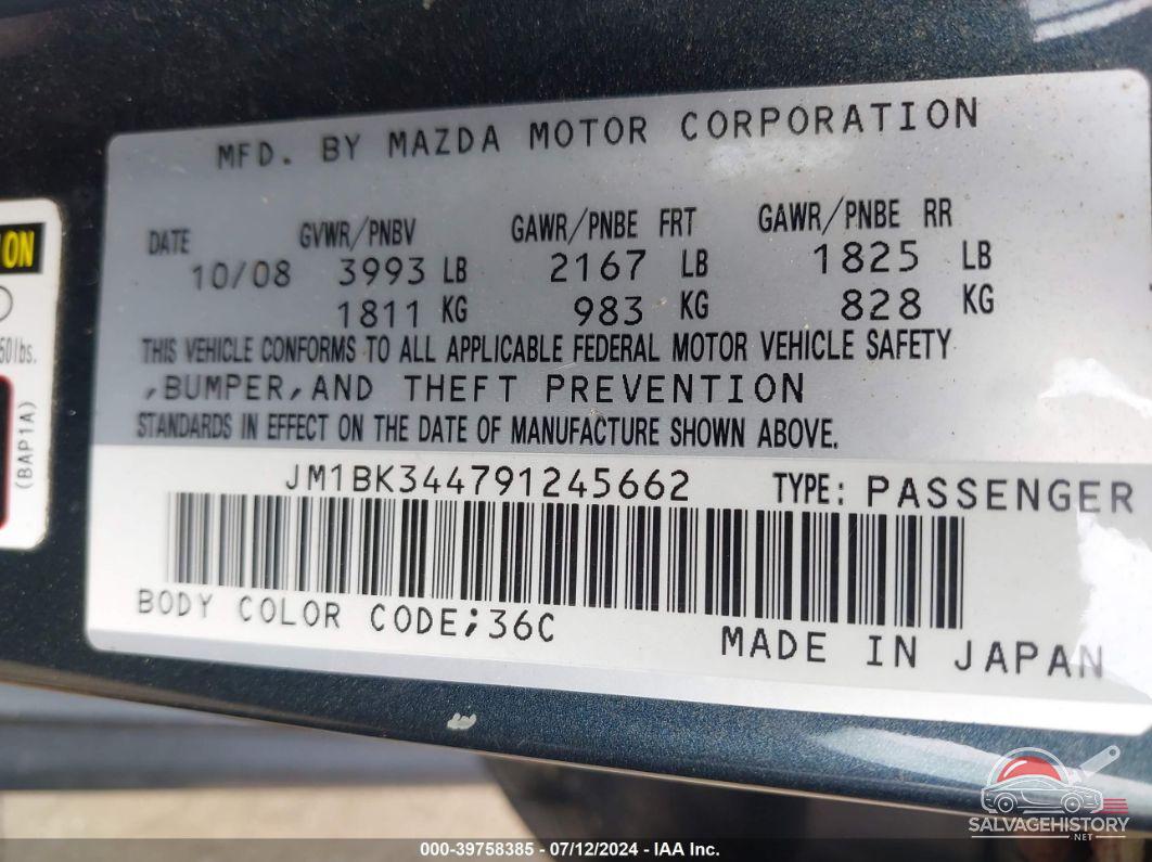 JM1BK344791245662 2009 MAZDA MAZDA3 photo no. 9